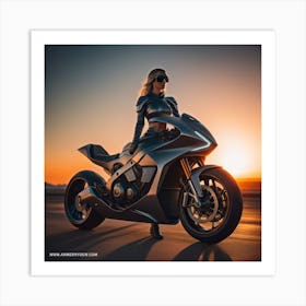 4-Girl & Bike 2 Art Print