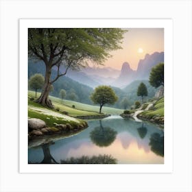 Landscape Painting 49 Art Print