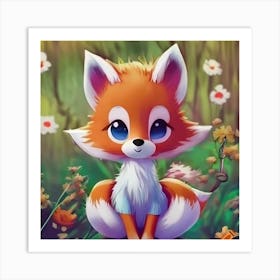 Cute Fox Art Print