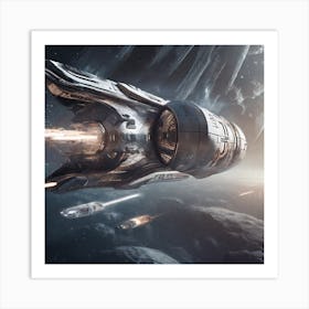 Spaceship In Space 22 Art Print