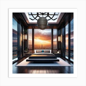 Dubai Skyline Bedroom Art Print