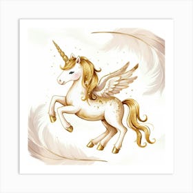 Unicorn With Feathers Art Print