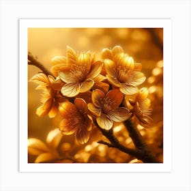 Golden Blossoms 1 Art Print