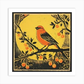 Retro Bird Lithograph American Goldfinch 3 Art Print