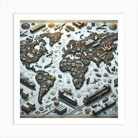 World Map 3 Art Print