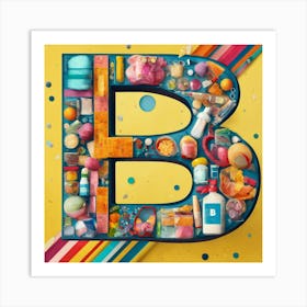 Graphic Illustration Of A Letter B Made Out Of A M Art Print