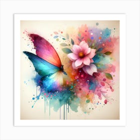 Butterfly Watercolor Painting Art Print