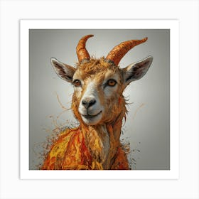 Goat In Flames Art Print