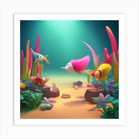 Bright ocean Art Print