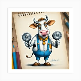 Cartoon Cow 20 Art Print