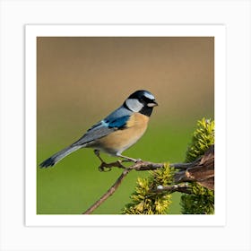 Tit on branch 31 Art Print