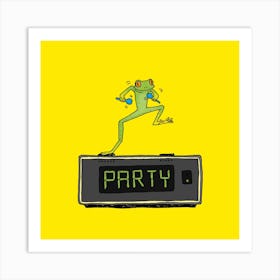 Party Frog Square Art Print