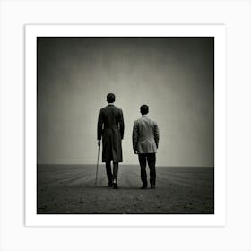 Two Men Standing In A Field Art Print