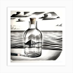 Ship In A Bottle Art Print