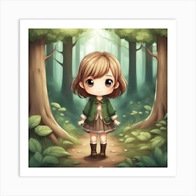 Little Explorer in the Woods Art Print