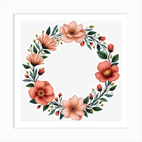 Floral Wreath 8 Art Print