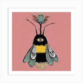 The Peculiar Bumblebee Square Art Print