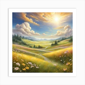 Meadow Landscape Art Print