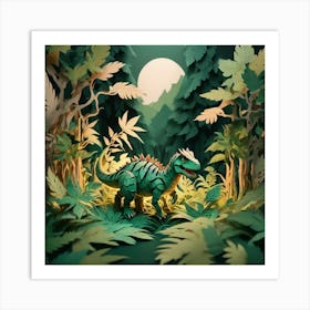 Dinosaur In The Forest 2 Art Print