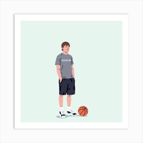 Basketball Jim Square Art Print
