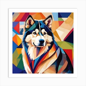 Alaskan Malamute Abstract Dog Art Print