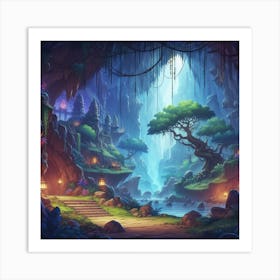 Fantasy Cave 4 Art Print