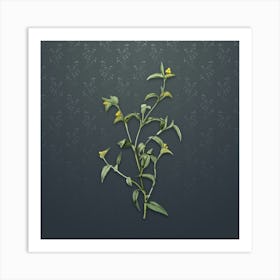 Vintage Commelina Africana Botanical on Slate Gray Pattern n.2427 Art Print