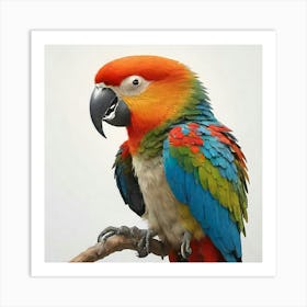 Parrot On A Branch Art Print