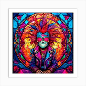 Stained Glass Skull 1 Art Print