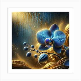 Blue Orchids 1 Art Print