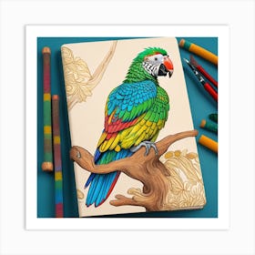 Parrot Coloring Book Art Print