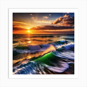 Sunset Over The Ocean 117 Art Print