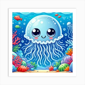 Illustration Jellyfish 7 Art Print