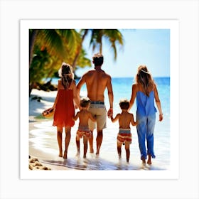 Family On The Beach 2 Art Print