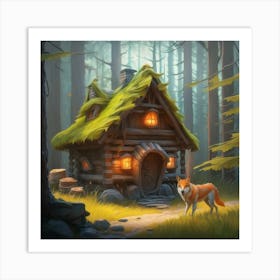 Fox In The Woods Art Print