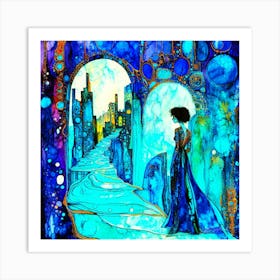 Mirror Gazing - Gazing Out Doorway Art Print