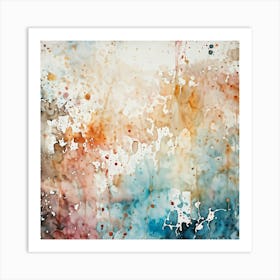 Artistic Grunge Pattern Stands Out In A Retro Watercolor Paint Stained Hues Merging And Contrasting (4) Art Print