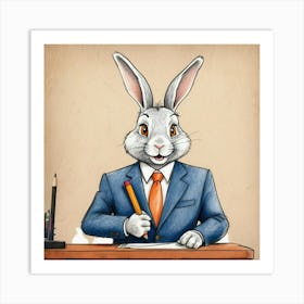 Rabbit In Business Suit 1 Art Print