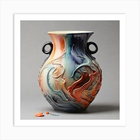 Art print of a vase for living room in attractive colors Art Print