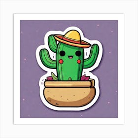 Cactus Inside Mexican Taco Sticker 2d Cute Fantasy Dreamy Vector Illustration 2d Flat Centere (1) Art Print