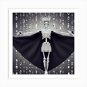 Skeleton With Diamonds Art Print