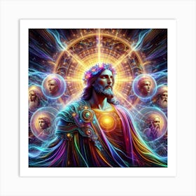 Jesus With The Angels Art Print