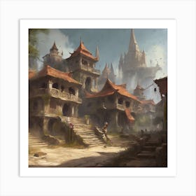 Fantasy Town Art Print