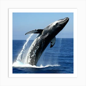 Humpback Whale Jumping Art Print