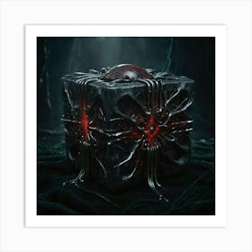 Cube In The Forest Art Print