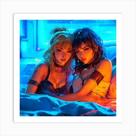 Two Girls In Bed 1 Art Print