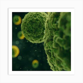 Cell Green Macro Art Print