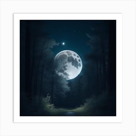 The Moon Above The Forest Art Print