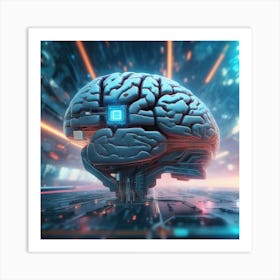 Futuristic Brain 28 Art Print