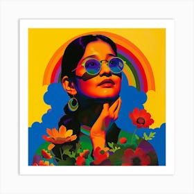 LGBTQ + Rainbow Woman Art Print